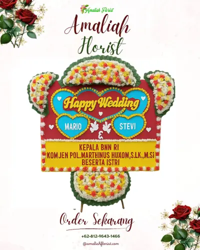 Karangan Papan Bunga Pernikahan di Nambo Jaya